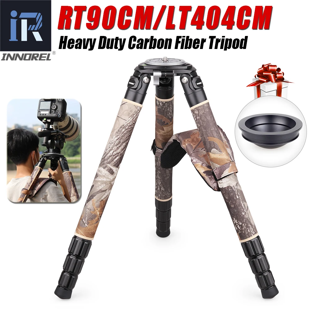 Camouflage Carbon Fiber Tripod for DSLR Camera Professional Birdwatching Heavy Duty Camera Stand Ultra Stable 40mmTube 40kg Load