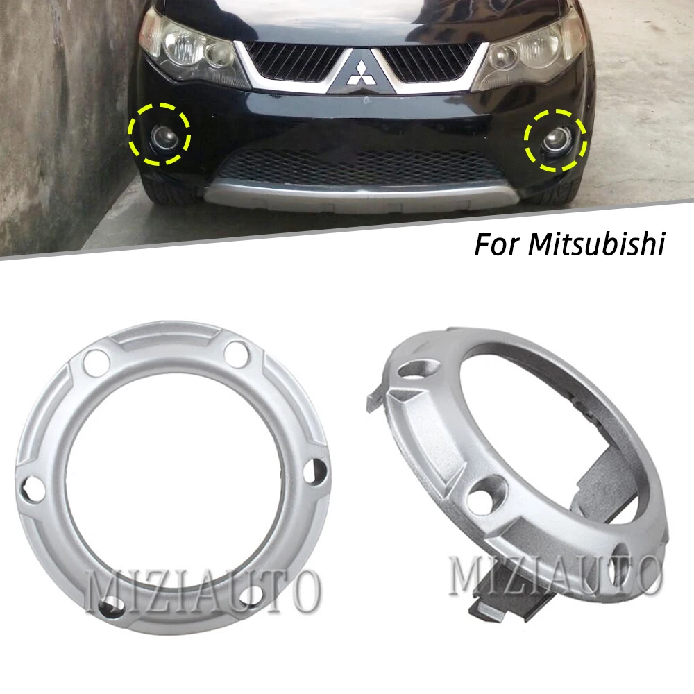 

Silver Fog Light Cover Frame for Mitsubishi Outlander 2007-2009 Front Foglights Covers Frame Cap 6400A739 Body Car Accessories