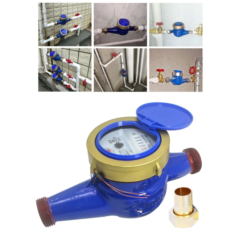 DN20 Garden Home Metal Cold Water Meter Single Water Flow Wet Table Measuring Tool 20mm Flow Measure Tap