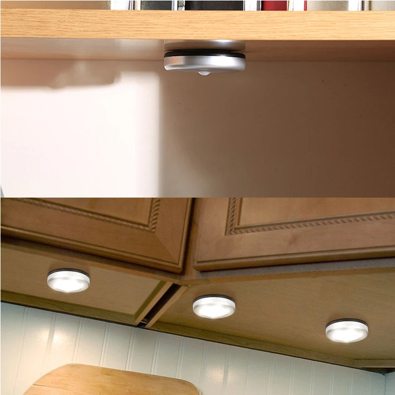 6LEDs Round Sensor Lights Wall stairs Night Lamp PIR Motion Sensor Induction Closet light for under cabinet bedroom kitchen