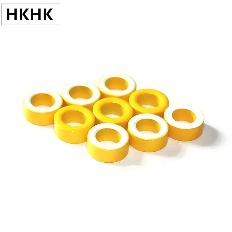 

KT106-26 Iron powder cores T106-26 OD*ID*HT 27*14*11.5 mm 93nH/N2 75ue Iron dust Ferrite Toroid Core toroidal yellow white AG