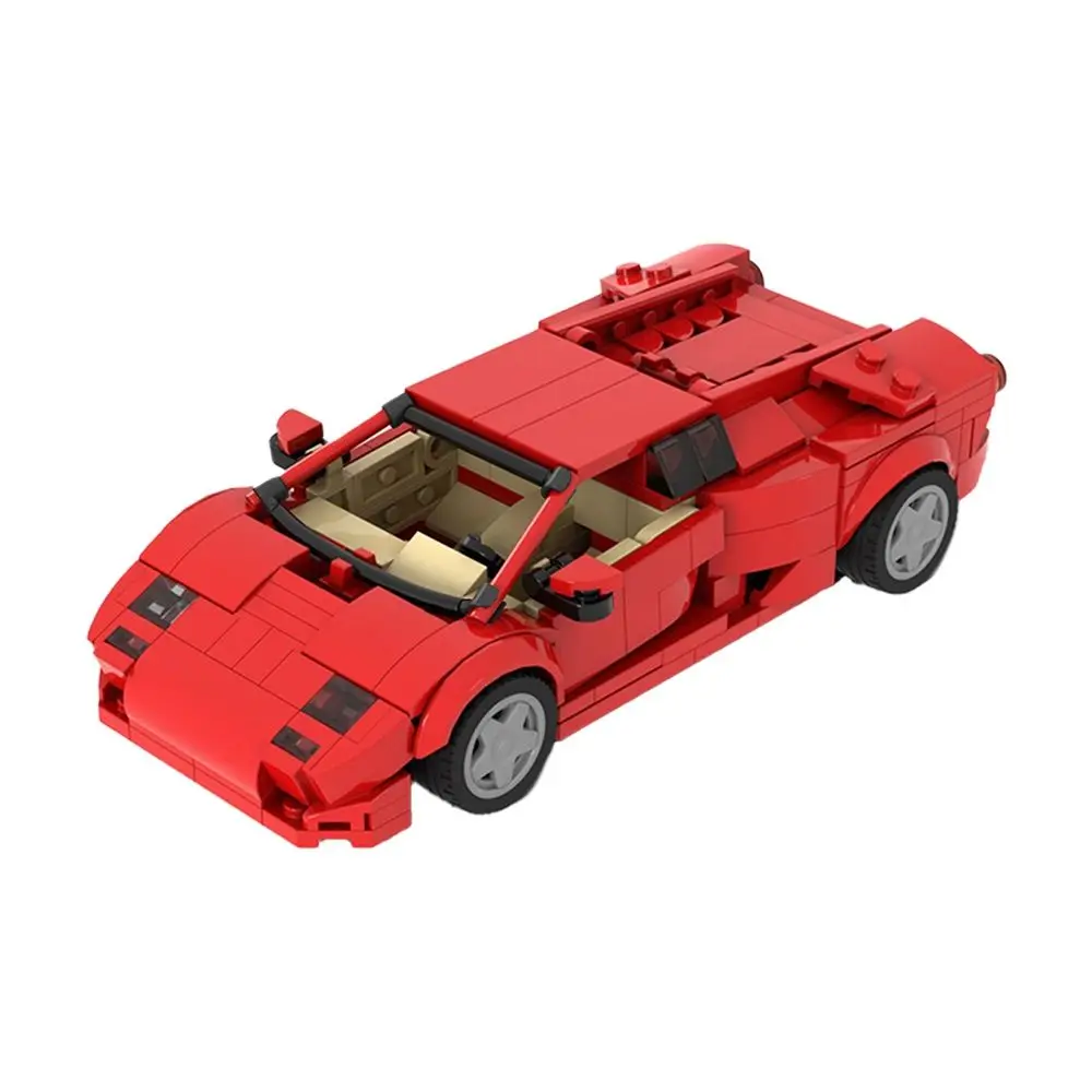 Technical Racing Car Super 53287 Diablo 6.0 Red Christmas Gift Car Building Blocks City Sports Vehicle Bricks Toys for Kids