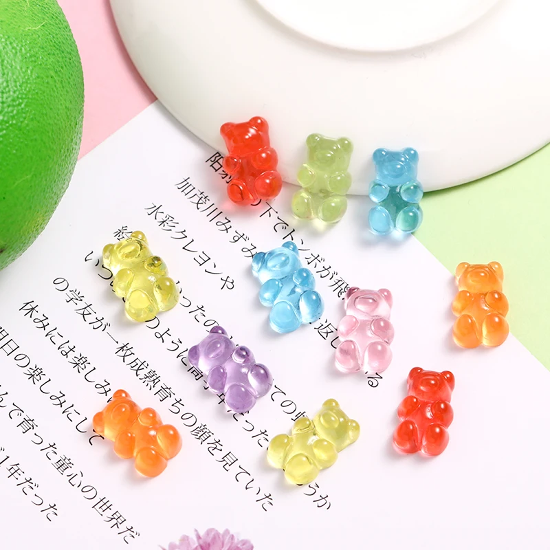 20 Pcs Mini Bear Resin Charm for 1:12 1/6 Doll House Miniature Kids Gift Home Decoration Accessories