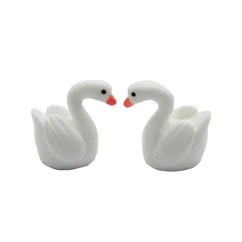 White Goose Resin Furnishings Swan Micro Landscape Furnishings Home Decoration Animal Domestic Goose Home Decorations