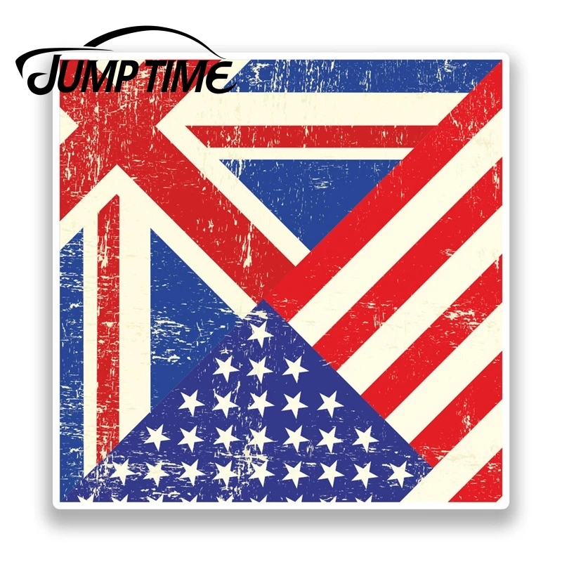 Jump Time United States Of America & United Kingdom Flag Window Bumper Decal Waterproof Car Accessories