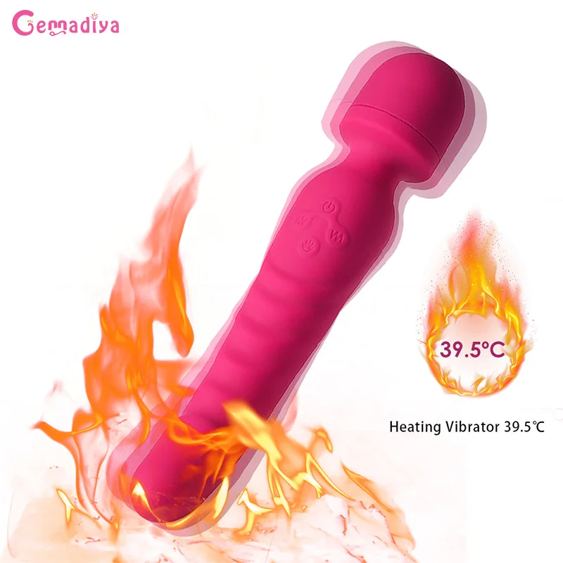 Magic Wand Vibrators Heating Dildo Vibrator Rechargable Body Massage Stick 7 Speed Vibration Dual Vibrators Sex Tooys for Women