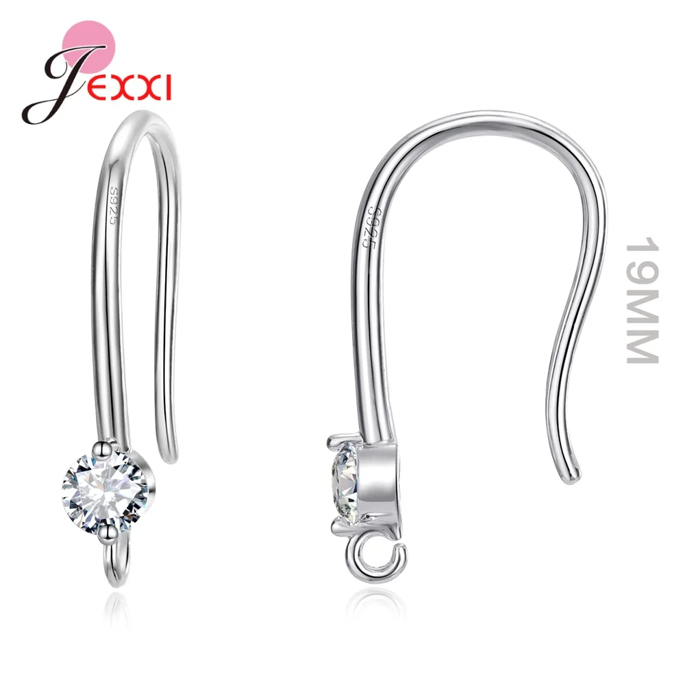 Authentic silver sparkling brinco componentes para diy 925 brincos de prata esterlina descobertas para mulher mão fazendo jóias