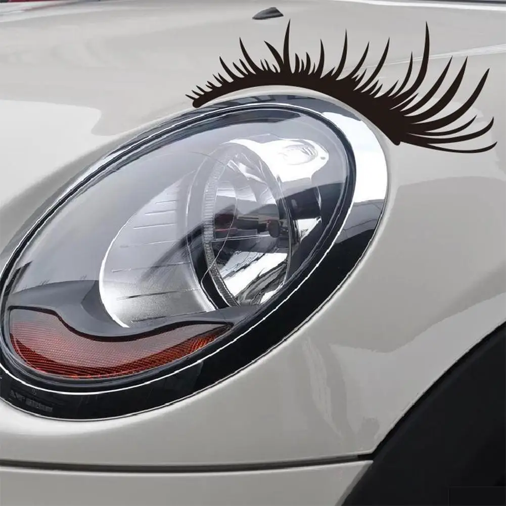 Car Headlight Eyebrow Eyelash Sticker  Bumper  Decorative Personality Fashionable Reflective Exterior Decoration for Men Women