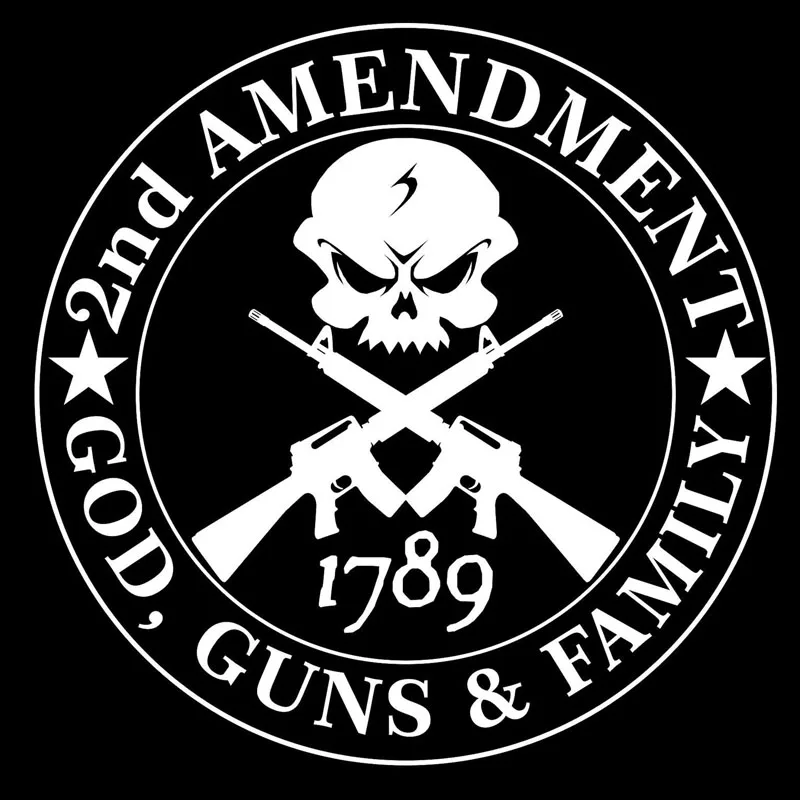 volkrays Creative Car Sticker 2nd Amendment God Guns Family Accessories Reflective Waterproof Sunscreen Vinyl Decal,13cm*13cm