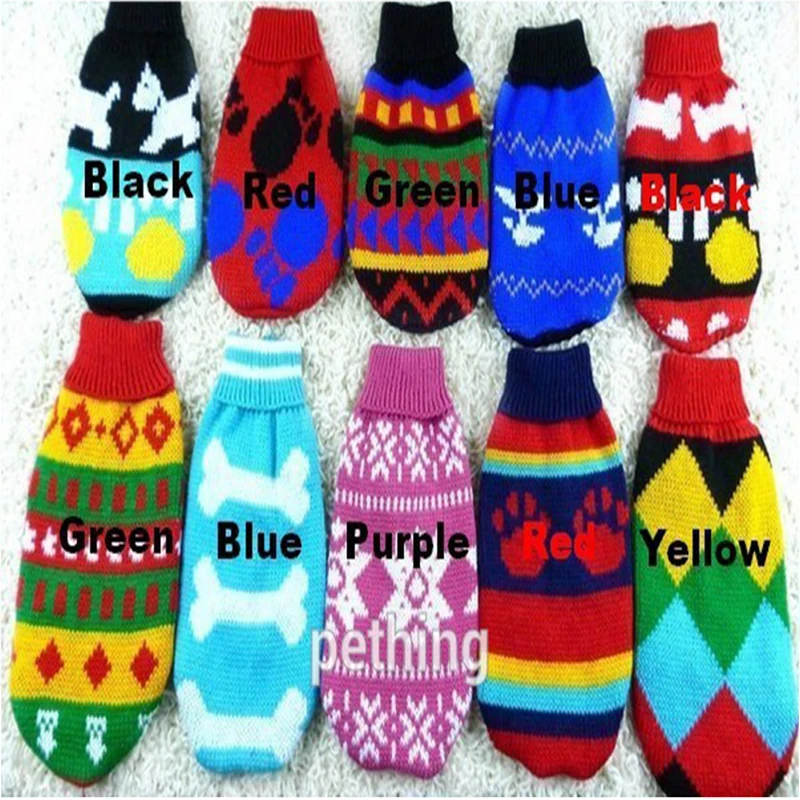 Winter Pet Dog Sewater Dog Clothes Colorful Warm Pet Sweaters Spring Rendering Equipment Pet Apparel Woolen XS-XL