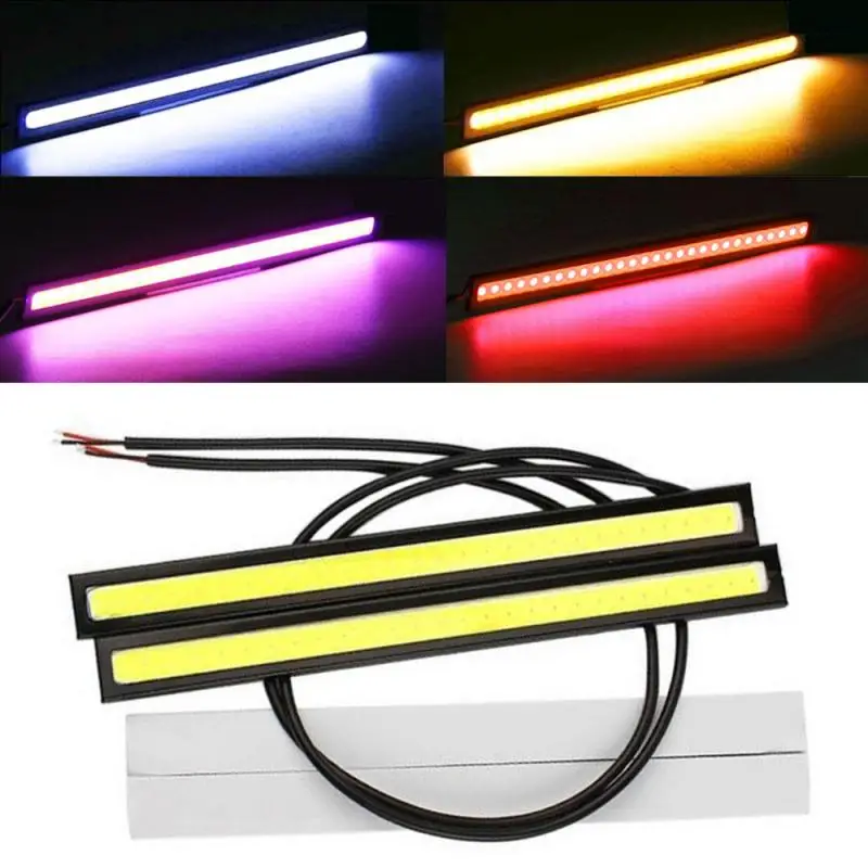 2Pcs Car LED Strip Light Waterproof Daytime Running Light DC12V DRL COB LED Strip Light Bar LED Turn Signal Ligh For Automotive