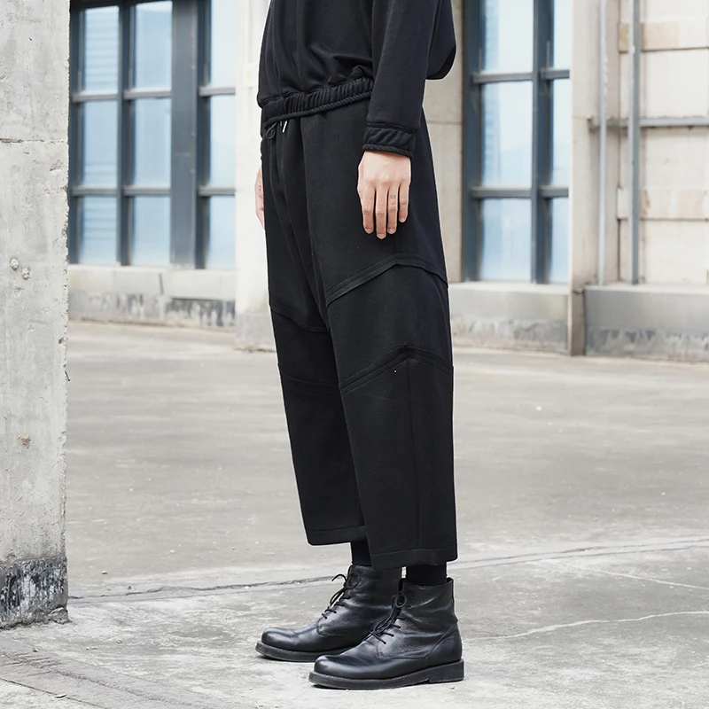 Men's new classic dark Yamamoto style spliced design of Japanese loose-fitting casual pants