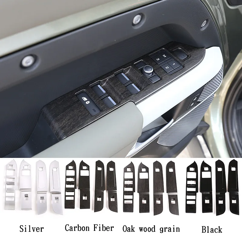 LHD For Land Rover Defender90 110 20-22 Car styling ABS Car Window Lift Switch Buttons Frame Cover Trim stickers Car Accessories