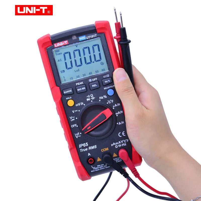 TRMS Professional Multimeter UNI-T UT191T DC AC voltmeter Ammeter ohmmeter Capacitance Frequency Temperature Duty cycle Tester