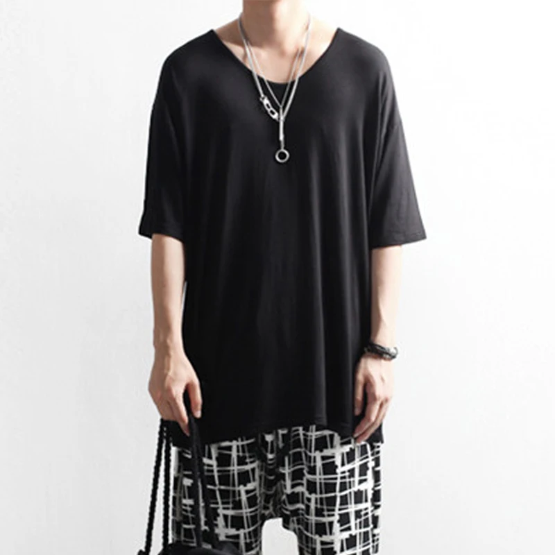 

Men's T-shirt Summer wear South Korean fashion loose half sleeve V neck short sleeve T-shirt casual hip hop trend