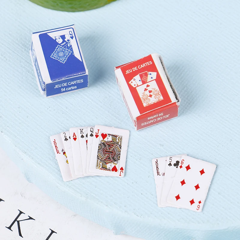 Cute 1:12 Miniature Games Poker Mini Dollhouse Playing Cards Miniature For Dolls Accessory Home Decoration High Quality