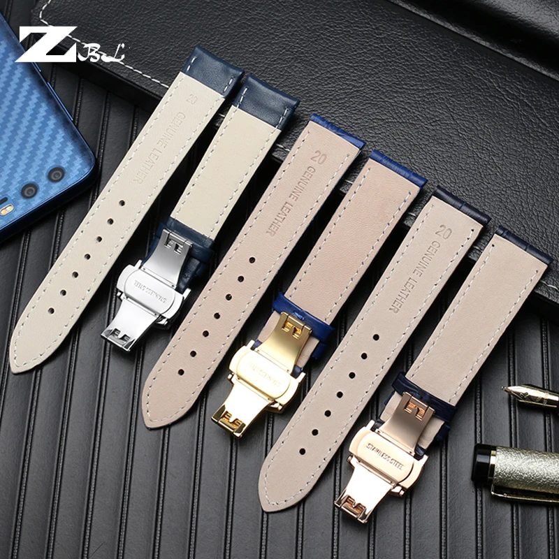 Genuine Leather Bracelet Blue color watch strap for Citizen rossini watchband 14mm 16 18 20mm 21m 22mm 23mm watch band wholesale