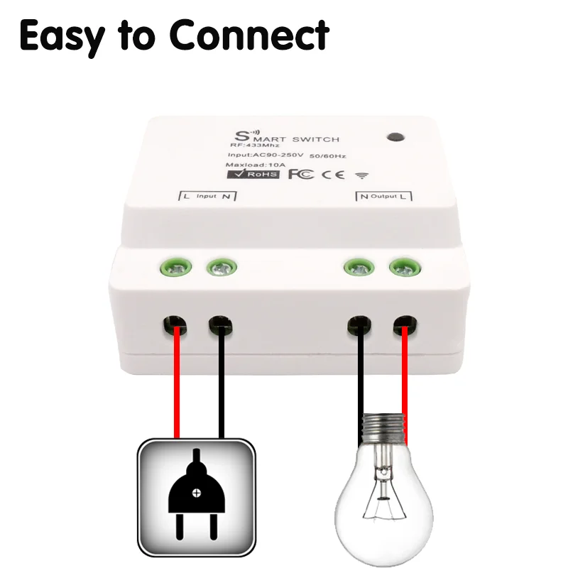 433Mhz bezprzewodowy pilot AC110V 220V 1CH przekaźnik odbiorczy On off światło zdalne moduł przełączający do kontrolera lampa ledowa