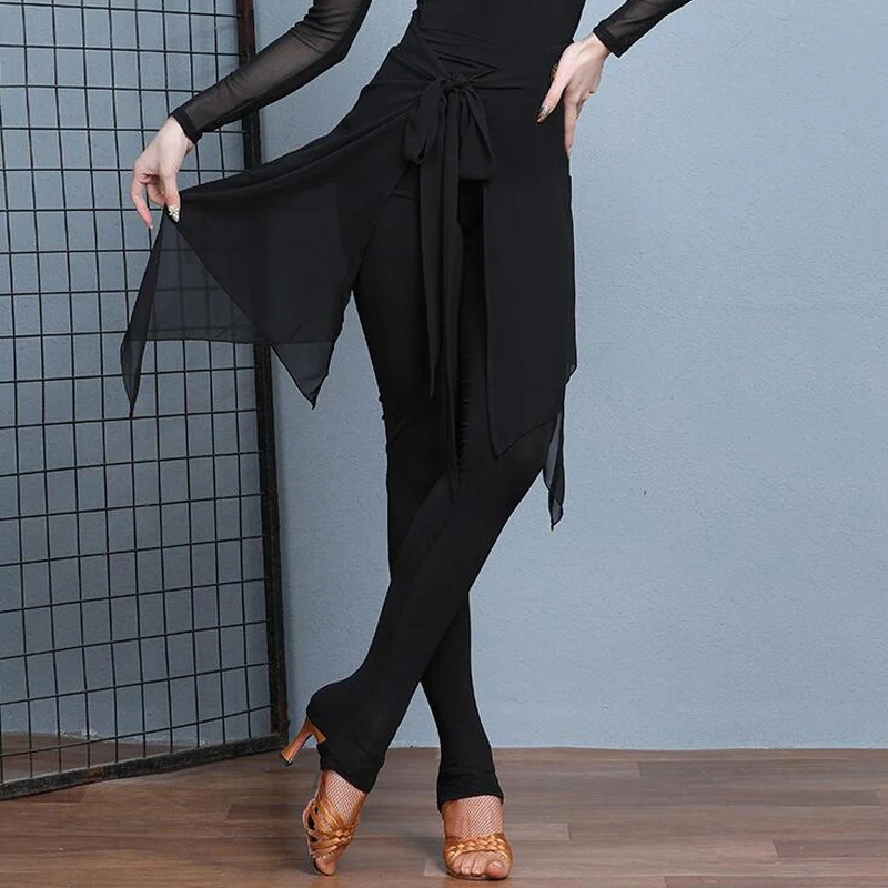 

New Arrival Ballroom Latin Dance Pants High Quality Irregular Pants Skirt Training Clothes Competition Dancing Trousers DL6597