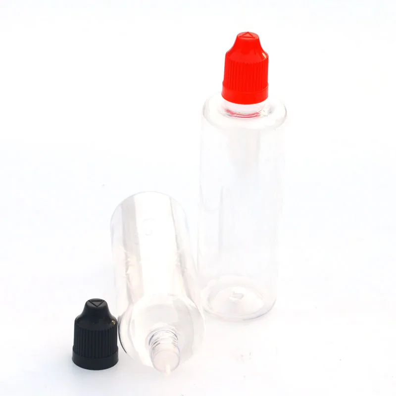 

100ml Empty Container PET Plastic Dropper Bottles With Colorful Childproof Cap And Long Thin Needle Tips Liquid Vial