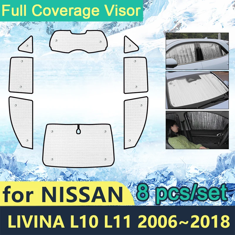

Солнцезащитные очки с полным покрытием для Nissan Livina L10 L11 2006 ~ 2018 автомобильные ветрозащитные аксессуары козырек боковая защита от солнца Windows 2017 2016