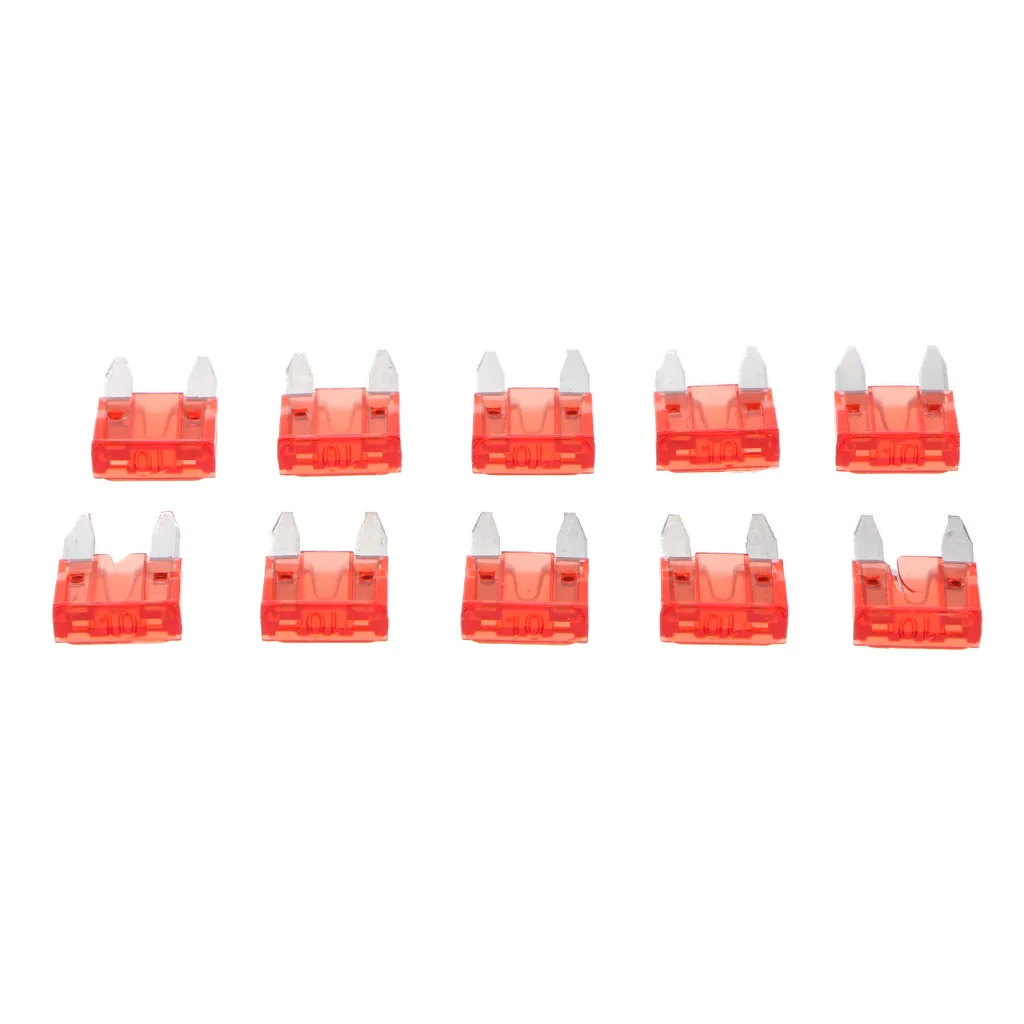 10 Pieces Mini 10A Blade Fuse Red for Auto Car Truck Replacement