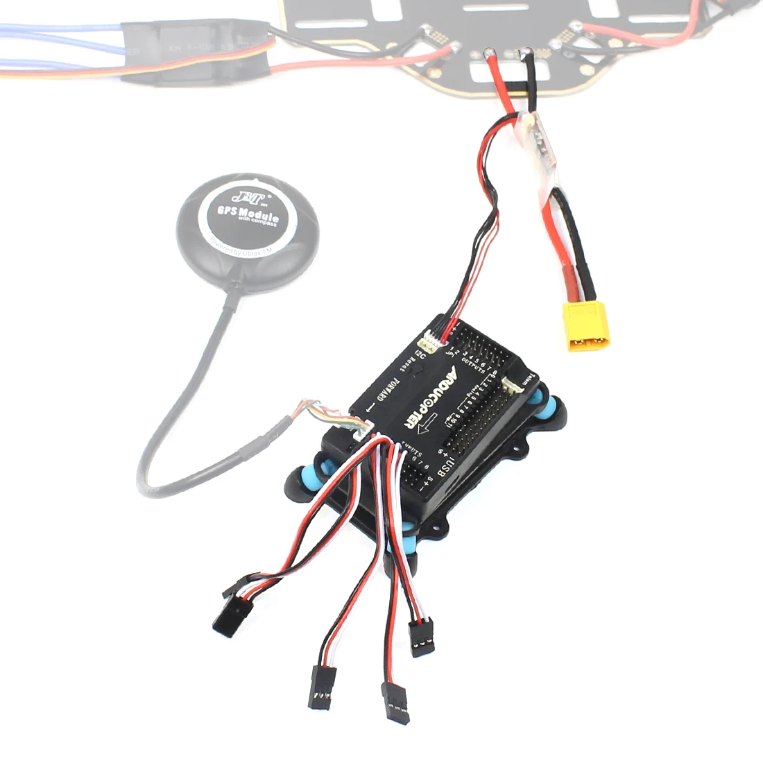 

Feichao APM 2.8 Multicopter Flight Controller Built-in Compass with Power Module Shock Absorber Extension Cable for DIY Aircraft