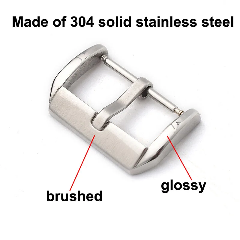 Stainless Steel Watchband Buckle for Watch Strap Clasp Glossy Brushed Replacement Repair Parts 10 12 14 16mm 18mm 20mm 22mm