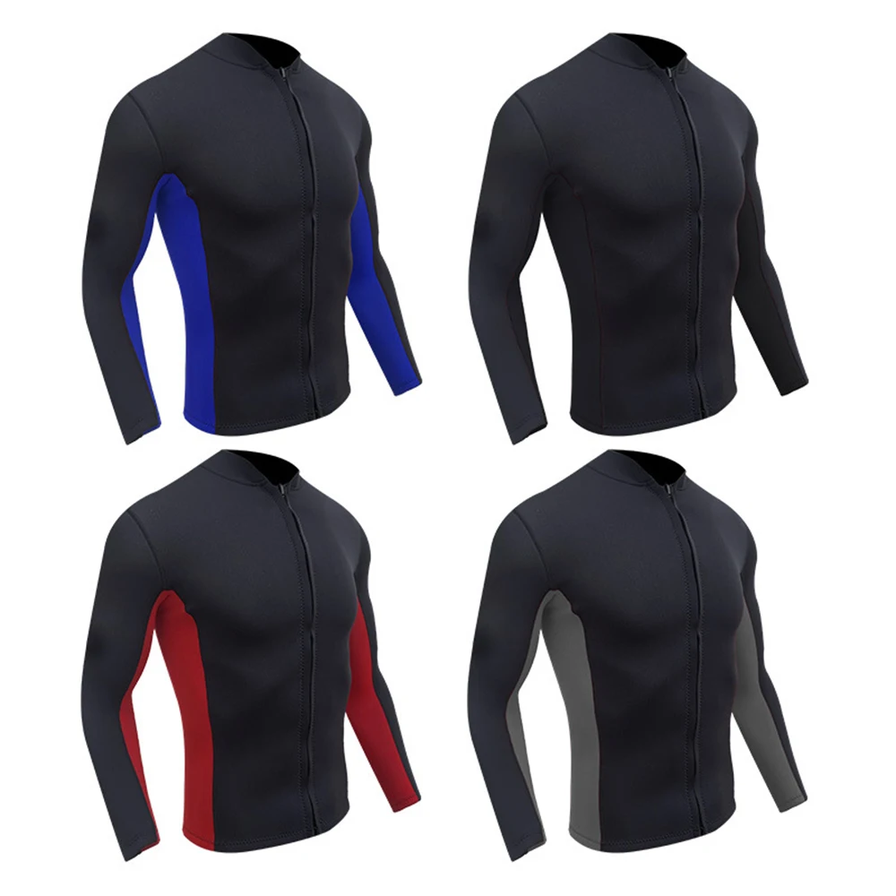 2MM Neoprene Diving Top Split Wetsuit Jacket Men\'s Water Sports Swimming Snorkeling Surfing Warm Wetsuit Top