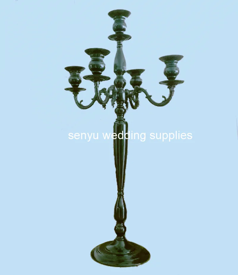 tall wedding black metal 5 heads candelabra centerpieces black tall candle holders candlestick holder  for weddings senyu0709