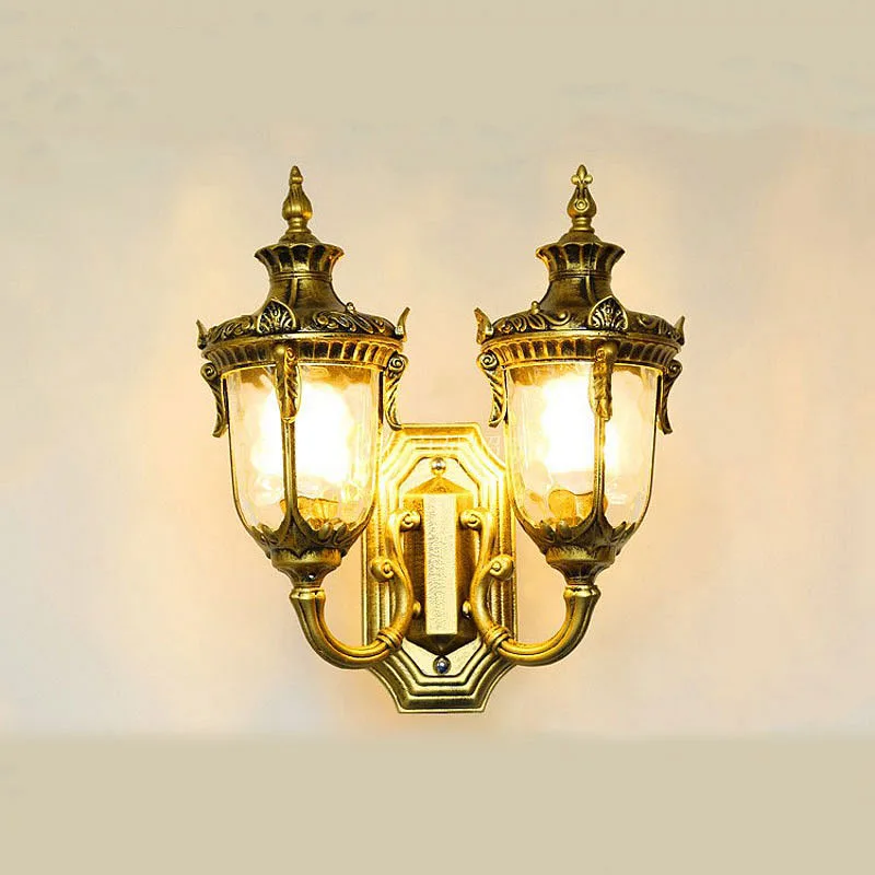 Imagem -03 - Outdoor Waterproof Double Head Wall Lamp European Retro Villa Landscape Garden Lamp Fence