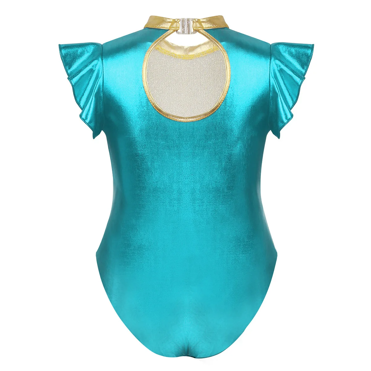 Short Flutter Sleeves Leotards Gymnastic Leotards Girls Ballet Costume for Kids Teens&Toddler 4-14Y Dancing Training Biketard