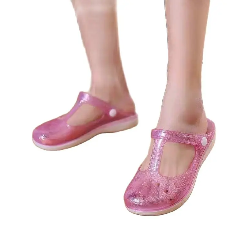 2021 Women Casual Clogs Girl Breathable Sandals Outdoor Valentine Slippers Lady Summer Slip On Flip Flops Jelly Sandalias Mujer