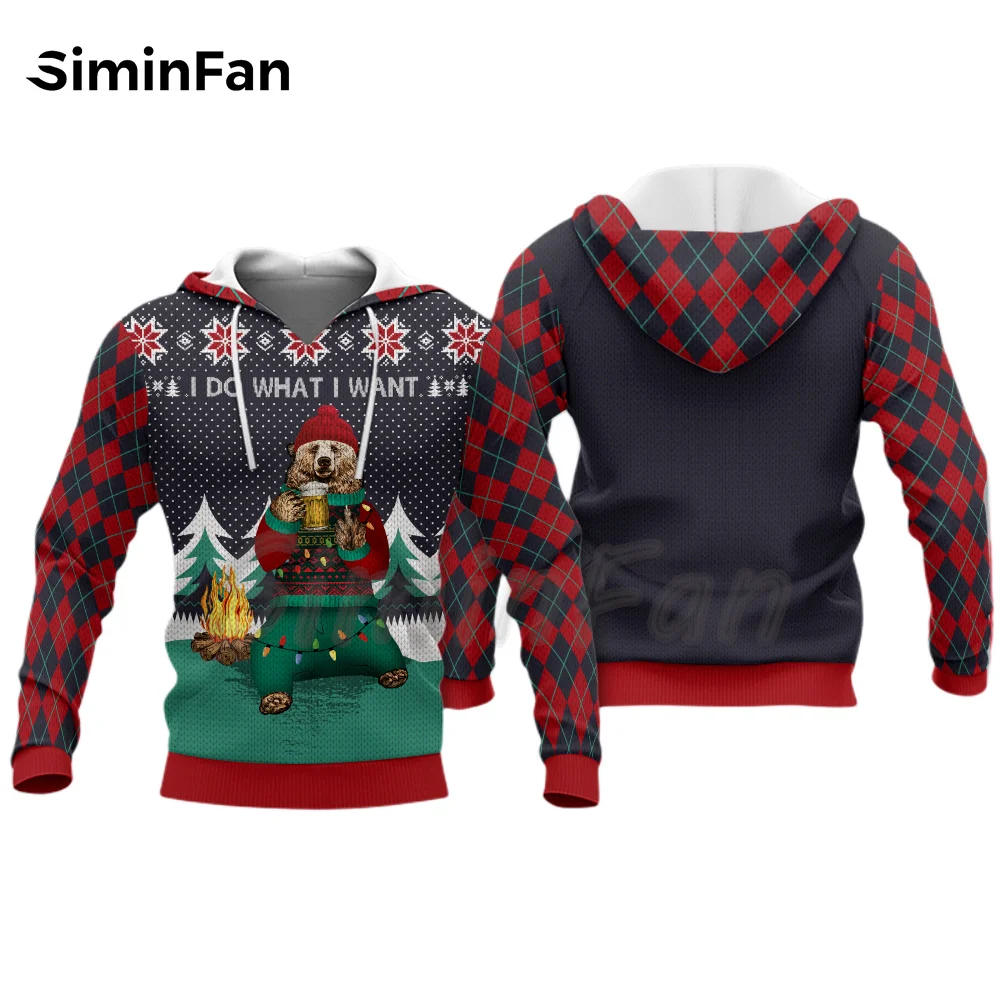 

Christmas Bear Beer Men 3D Printed Hoodies Unisex Casual Sweatshirts Harajuku Pullover Women Outwear Jacket Coat New Fashion