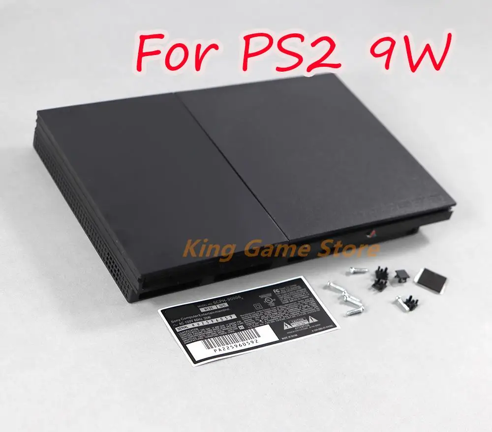 

3sets High quality Black Full Housing Shell Case for PS2 Slim 7w 70000 7000X 9w 90000 9000X Console Cover with sticker labels