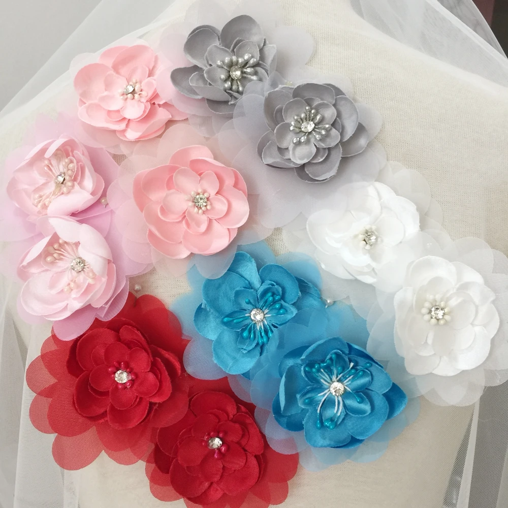 Off-white three-dimensional handmade flowers flowers bride DIY headdress hair accessories lace flower accessories clothing mater