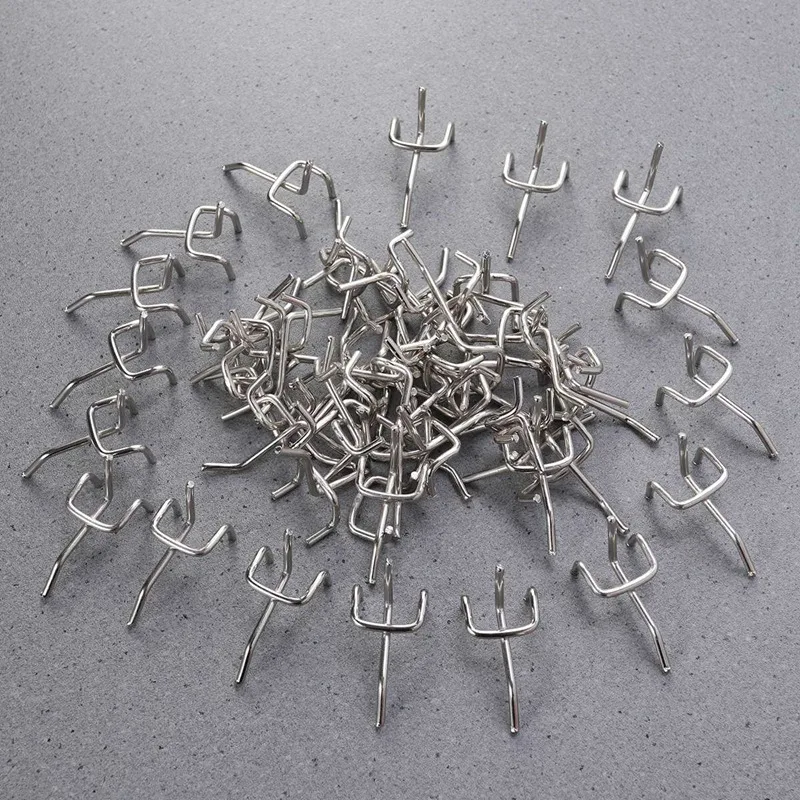 50Pcs Durable Carbon Steel Practical Pegboard Hooks Garage Workshop Storage Garage Work Shop Organization Display Hanging Tool