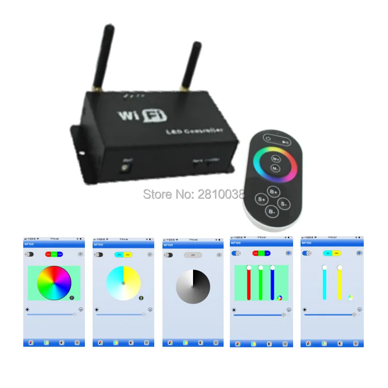 

2 pcs/lot WiFi controlling single point controller wireless RGB led controller DC5-24V led rgb controller for lamps