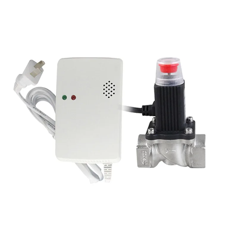 Детектор Утечки Газа с голосовым управлением, цифровой дисплей, детектор LPG с электромагнитным клапаном, датчик сигнализации, высокая чувствительность