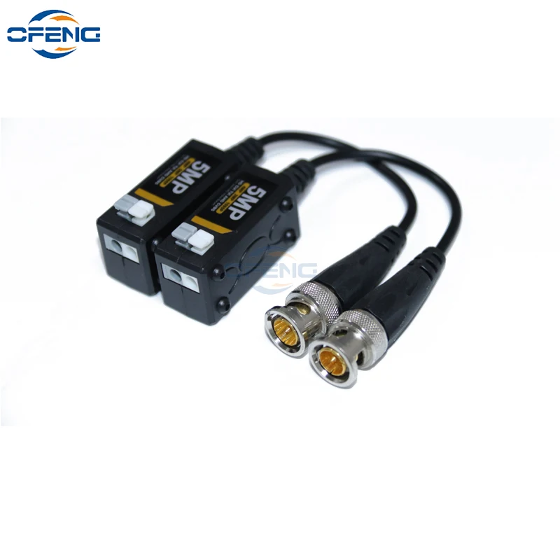 Single Channel Passive Press Type Transceiver, HD CCTV Video Balun, 75 Ohm BNCSupport, HD-CVI, AHD, TVI, CVBS, 5MP