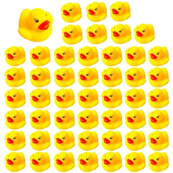 60-300pcs squeaky rubber duck duckie float bath toys baby shower water toys swimming pool party toys gifts for boys girls