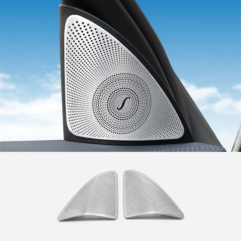 For Mercedes Benz S Class W222 2014 to 2020 Car A-pillar Left Right speaker audio Horn Cover Trim Stainless steel Accessories