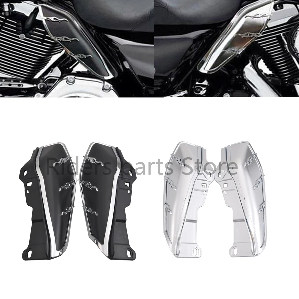

Motorcycle Black ABS Mid-Frame Engine Air Deflector Heat Shield Trim For Harley Touring Road Glide Trike 2009-up Models