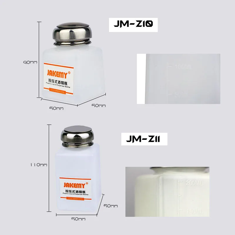 JAKEMY JM-Z10 120 مللي JM-Z11 180 مللي المحمولة البلاستيك موزع سائل زجاجة الكحول مضخة ل PCB تنظيف