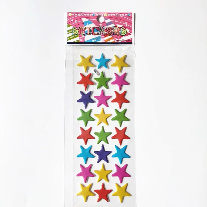 6 Sheets Multicolor Five Stars Stickers Kindergarten Reward Estrella Emoticon Bubble Adesivo Lovely Pentagram Pegatina Toy