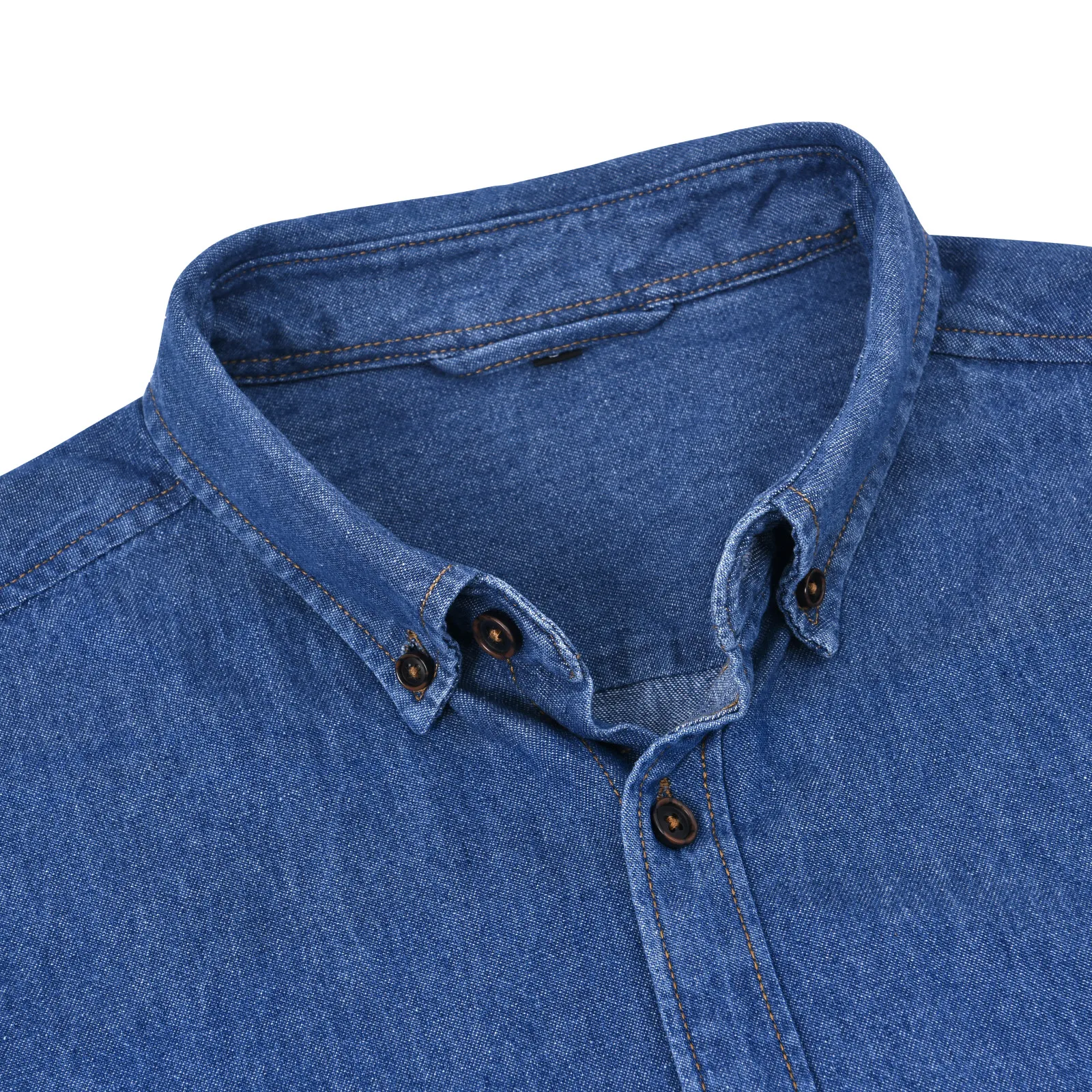 VOBOOM Men's  Denim Shirt Long Sleeve Shirt Cotton Casual Workwear With Pockets Clothing Spring Autumn