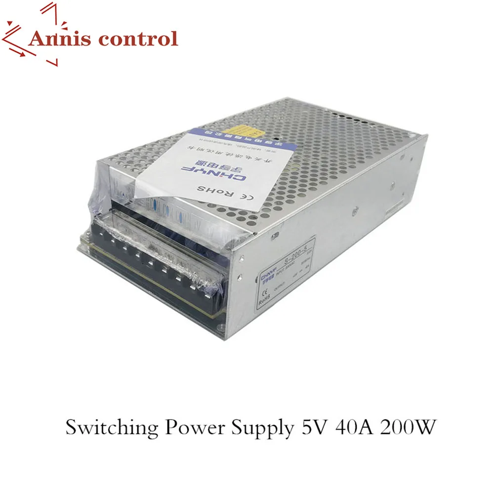 

DC 5V 40A 200W Switching Power Supply Driver Strip AC100 ~ 120/200 ~ 240V 50