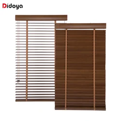 Custom Size Wooden Venetian Blinds 35mm Brown/White/Camel Block Light Window Shutter For Home Kitchen Living Room