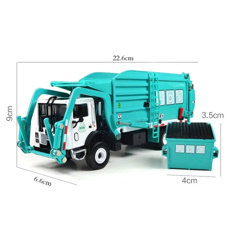 1:24 Vehicle Model Garbage Truck Cleaning Alloy Materials Handling Garbage Truck Sanitation Trucks Clean Car Toy for Kids Gift