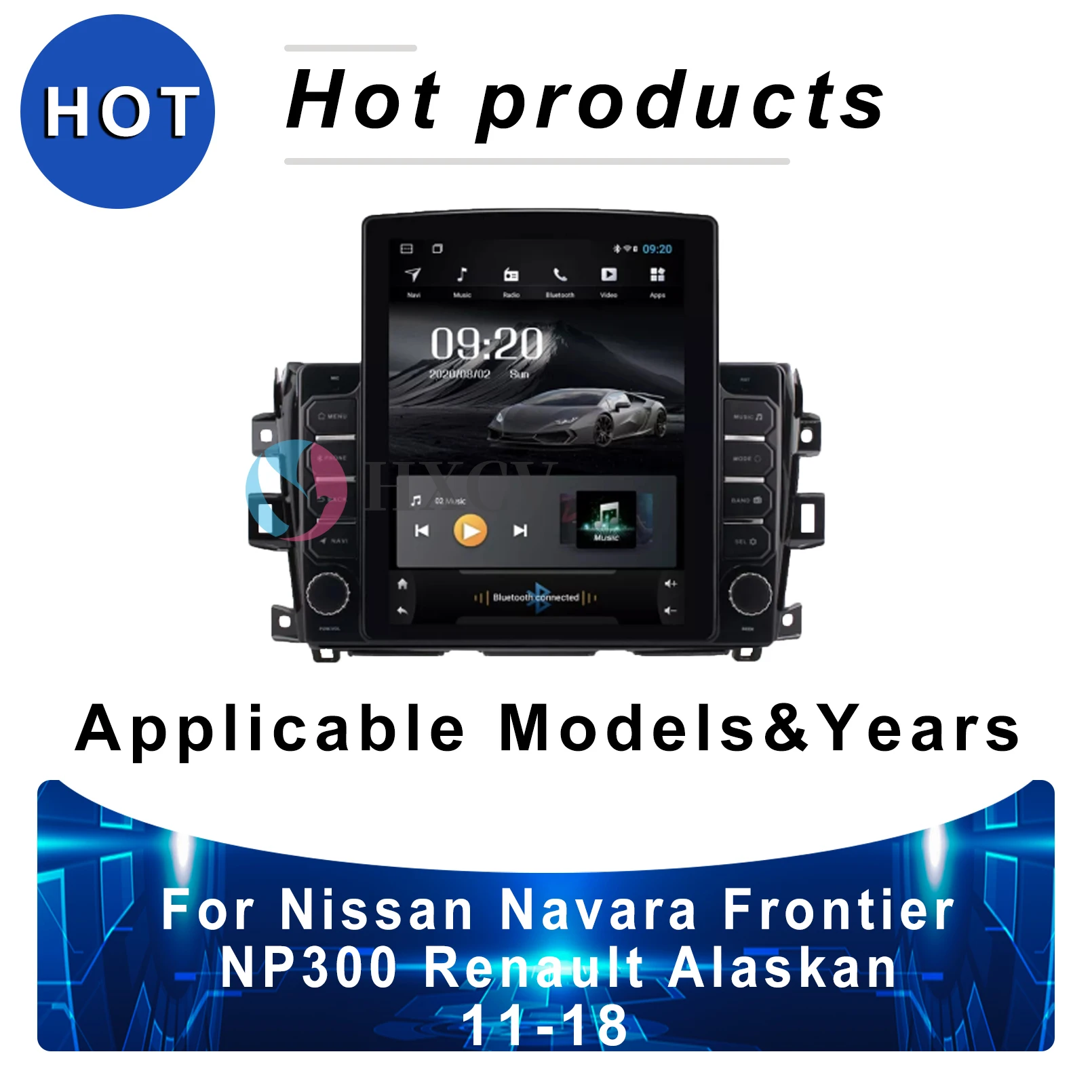 Rádio esperto vertical do carro do estilo de tesla para nissan navara fronteira np300 renault alaskan 2011-2018 gps navigator para bluetooth do carro